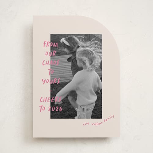 This is a gumdrop holiday photo cards with standard by Vera Lim called happy chaos printing on recycled smooth signature in standard