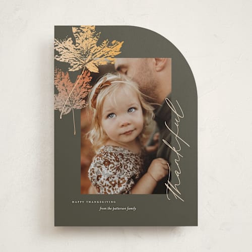 This is a ponderosa thanksgiving cards invitations with standard by Eric Clegg called falling leaves printing on recycled smooth signature in standard