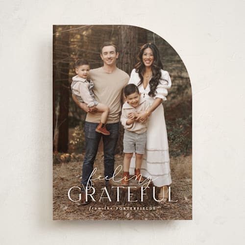 This is a cotton thanksgiving cards invitations with standard by Sara Hicks Malone called feeling grateful printing on recycled smooth signature in standard