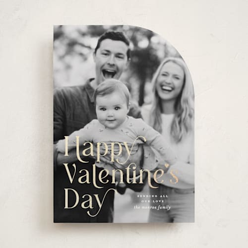 This is a kisses foil stamped valentine cards with foil pressed by Pixel and Hank called valentine stack printing on recycled smooth signature in standard