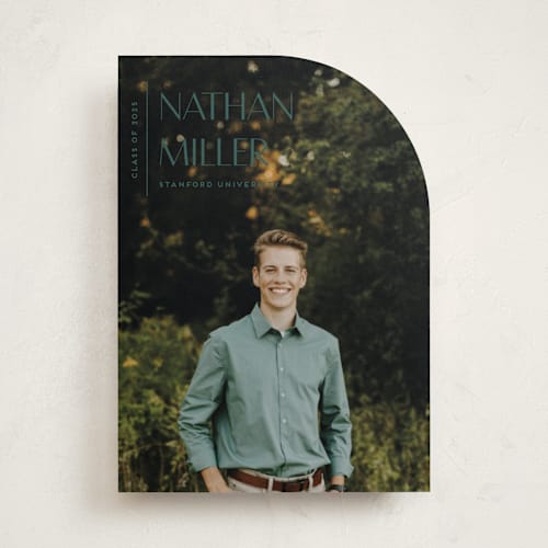 This is a evergreen graduation announcements with standard by Anupama called editorial modern printing on recycled smooth signature in standard