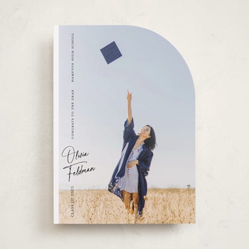 This is a ink graduation announcements with standard by Paper Raven Co. called lift off printing on recycled smooth signature in standard