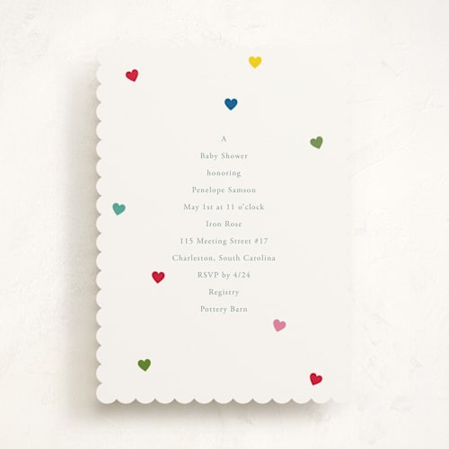 This is a candy baby shower invitations with standard by Baumbirdy called heartfelt printing on signature in standard