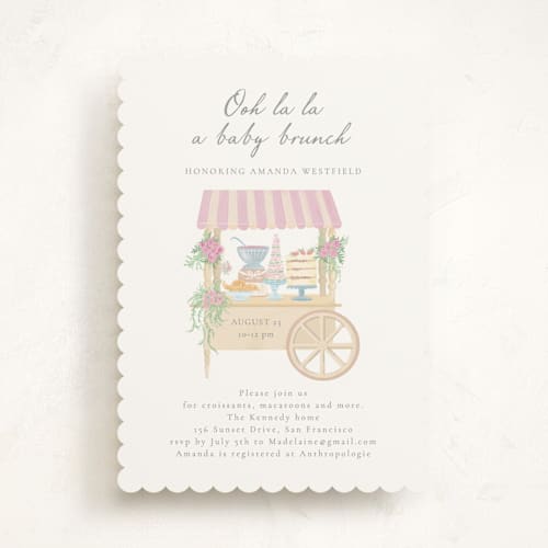 This is a melon baby shower invitations with standard by frau brandt called french style printing on signature in standard