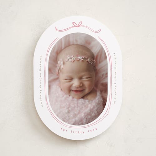 This is a gumdrop birth announcements with standard by Creo Study called bundle of joy printing on smooth signature in standard
