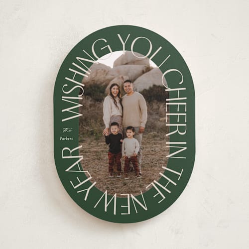 This is a pine photo christmas cards with standard by Brianne Larsen called glory oval printing on recycled smooth signature in standard