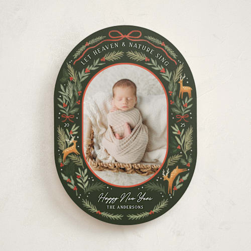 This is a forest photo christmas cards with standard by Elly called heavenly nature printing on recycled smooth signature in standard