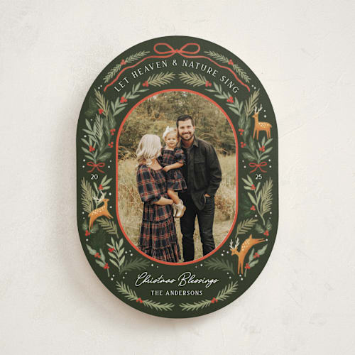 This is a forest photo christmas cards with standard by Elly called heavenly nature printing on recycled smooth signature in standard