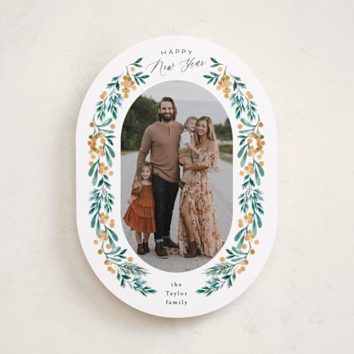 This is a honey photo christmas cards with standard by Alethea and Ruth called christmas blessing branches printing on recycled smooth signature in standard