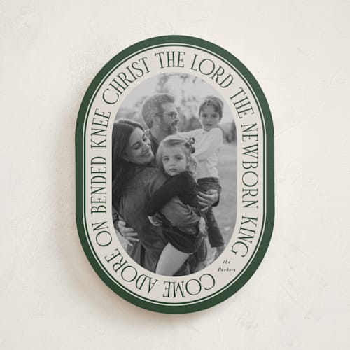 This is a pine photo christmas cards with standard by Brianne Larsen called come adore printing on recycled smooth signature in standard