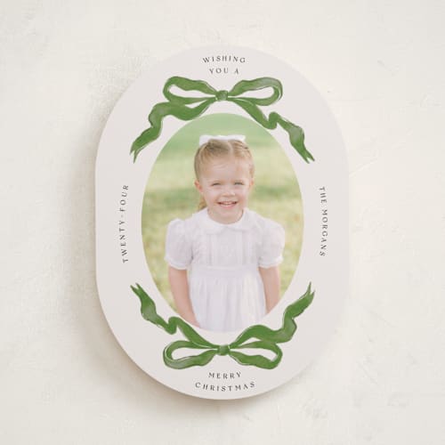 This is a pine photo christmas cards with standard by Pati Cascino called gibson printing on recycled smooth signature in standard