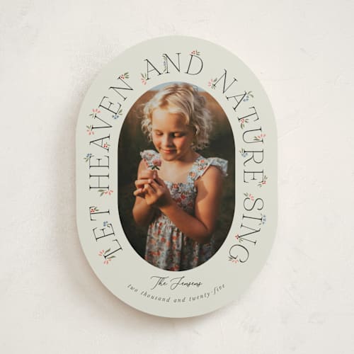 This is a mint photo christmas cards with standard by Brynne Foster called flora printing on recycled smooth signature in standard