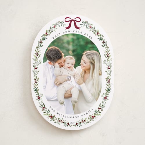 This is a mulled wine photo christmas cards with standard by Susan Moyal called delicate botanicals printing on recycled smooth signature in standard