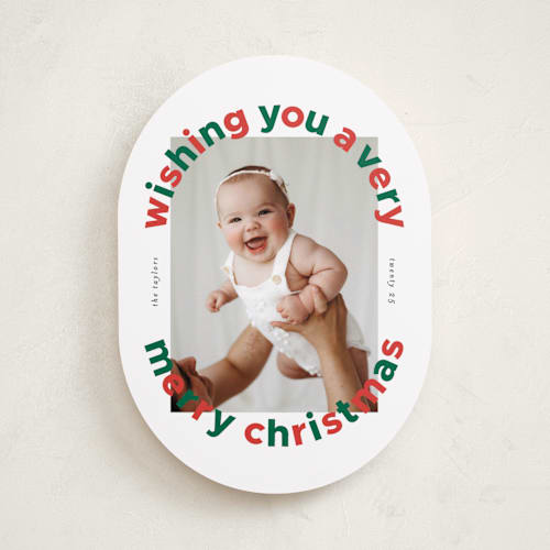 This is a festive photo christmas cards with standard by Erica Krystek called merry arc printing on recycled smooth signature in standard