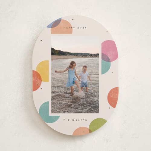 This is a candy jar foil pressed holiday cards with foil pressed by Michelle Taylor called big confetti printing on recycled smooth signature in standard