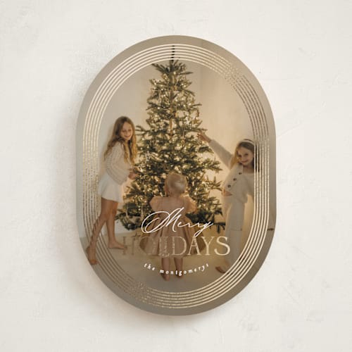 This is a buttercream foil pressed holiday cards with foil pressed by Joanna Griffin called porcelain china printing on recycled smooth signature in standard