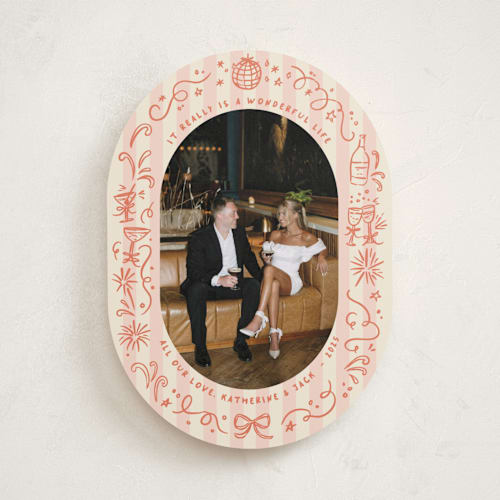 This is a poppy new year photo cards with standard by Creo Study called doodled cheers printing on recycled smooth signature in standard