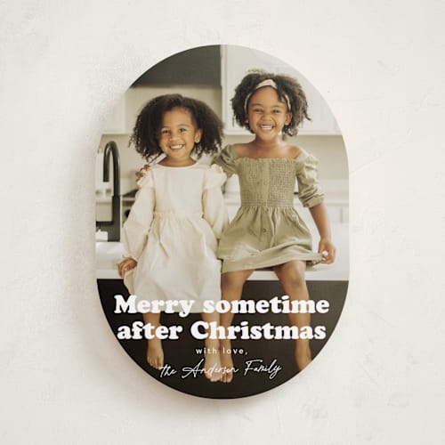 This is a snowflake new year photo cards with standard by Hudson meet Rose called sometime printing on recycled smooth signature in standard