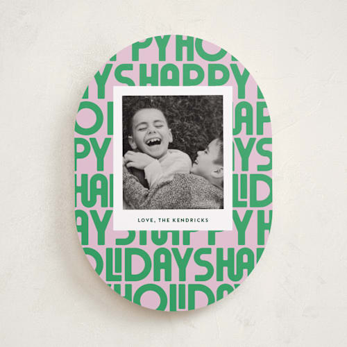 This is a candy holiday photo cards with standard by Up Up Creative called letters printing on recycled smooth signature in standard