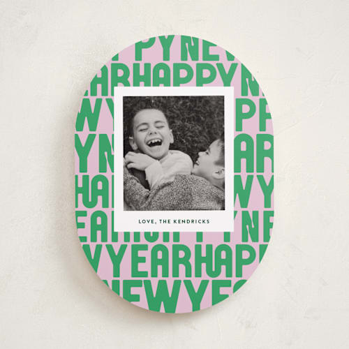 This is a candy holiday photo cards with standard by Up Up Creative called letters printing on recycled smooth signature in standard