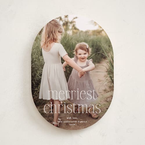 This is a snow holiday photo cards with standard by Kerry Doyle called festive type printing on recycled smooth signature in standard