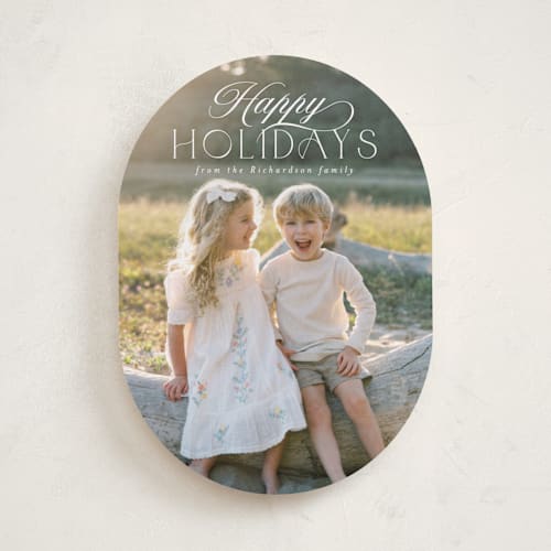 This is a snow holiday photo cards with standard by Deynaaz Daraei called ashby printing on recycled smooth signature in standard