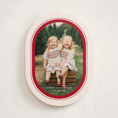 This is a holly berry holiday photo cards with standard by Jessica Williams called ellipse printing on recycled smooth signature in standard