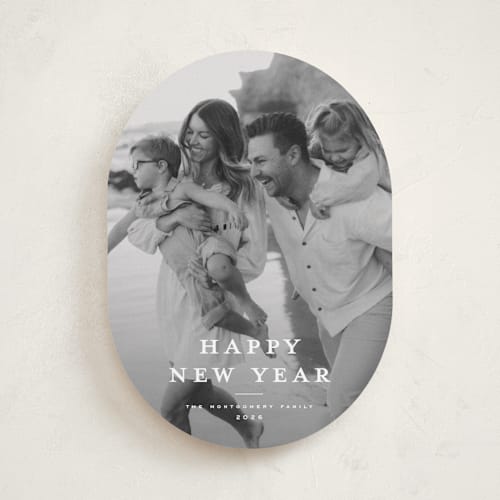 This is a snowflake holiday photo cards with standard by Wildfield Paper Co called wonderful christmas time printing on recycled smooth signature in standard