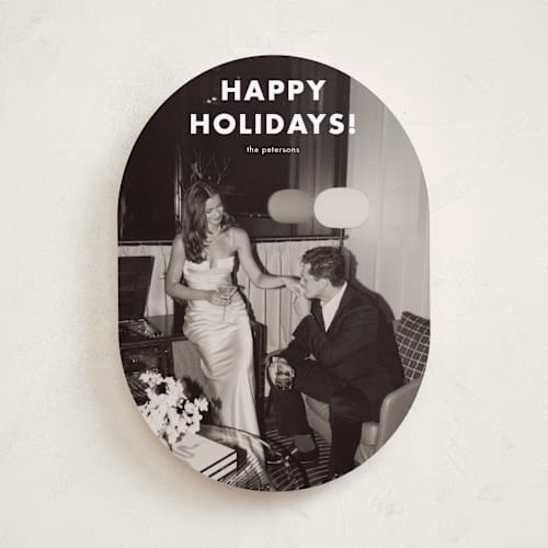 This is a snowfall holiday photo cards with standard by Stacey Meacham called simple greetings printing on recycled smooth signature in standard