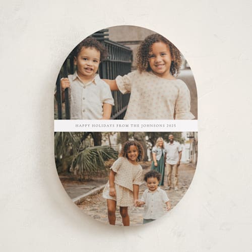 This is a cloud holiday photo cards with standard by Nicole Walsh called deux printing on recycled smooth signature in standard