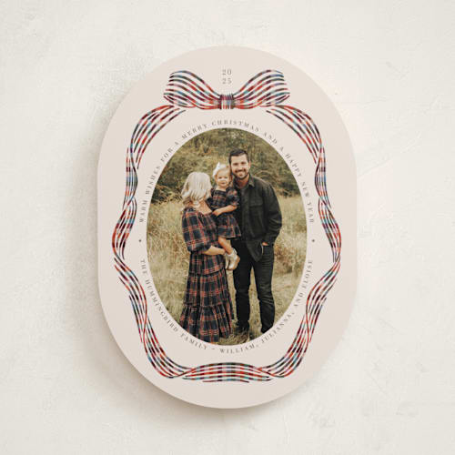 This is a berry holiday photo cards with standard by Pati Cascino called angelina printing on recycled smooth signature in standard