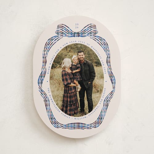 This is a bluebell holiday photo cards with standard by Pati Cascino called angelina printing on recycled smooth signature in standard