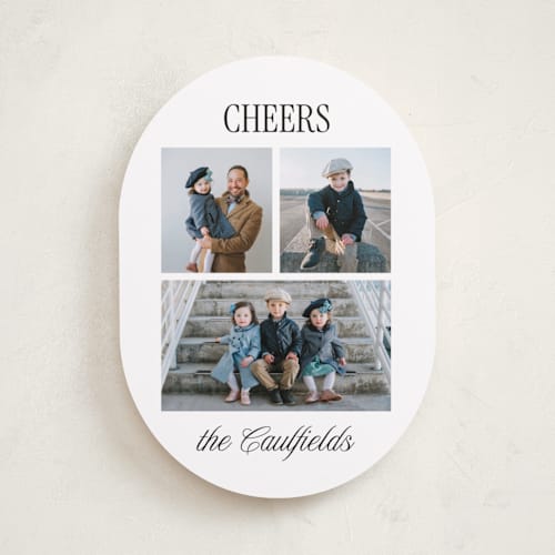 This is a icicle holiday photo cards with standard by Kamala Nahas called classic merry triple printing on recycled smooth signature in standard