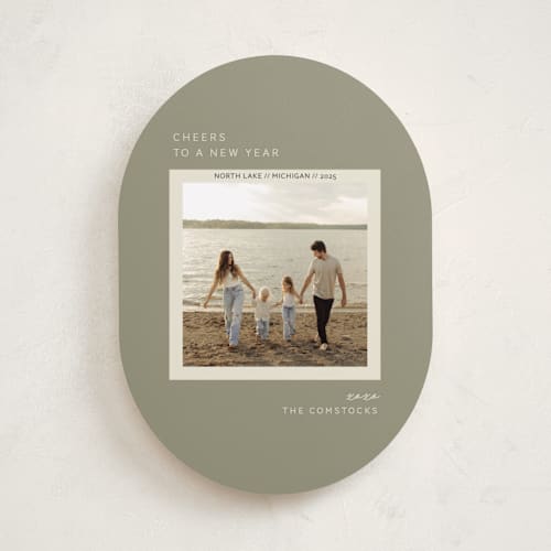 This is a sage holiday photo cards with standard by Sarah Brown called vacation snapshot printing on recycled smooth signature in standard