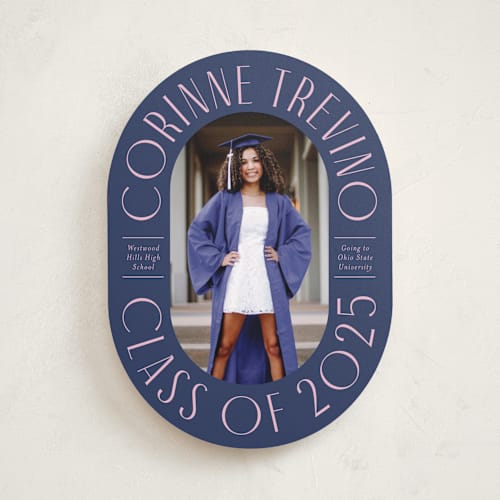 This is a royal graduation announcements with standard by Cindy Reynolds called well rounded printing on recycled smooth signature in standard