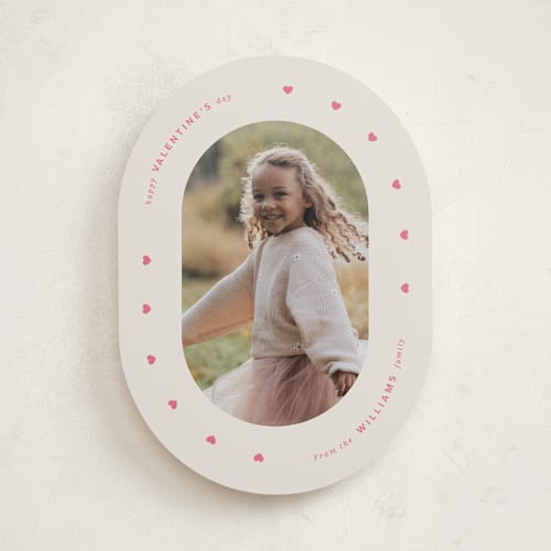 This is a sand valentines day with standard by Kristin Oliversen called oval valentine printing on recycled smooth signature in standard