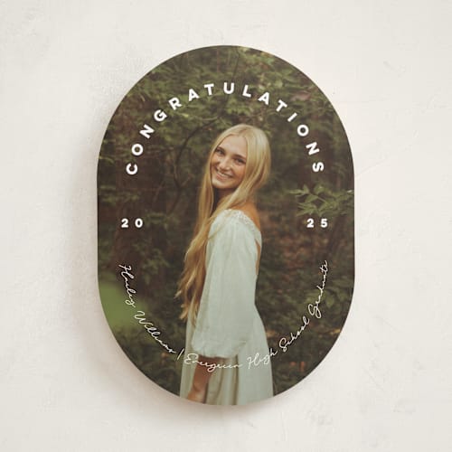 This is a powder graduation announcements with standard by Ellis called circlet printing on recycled smooth signature in standard