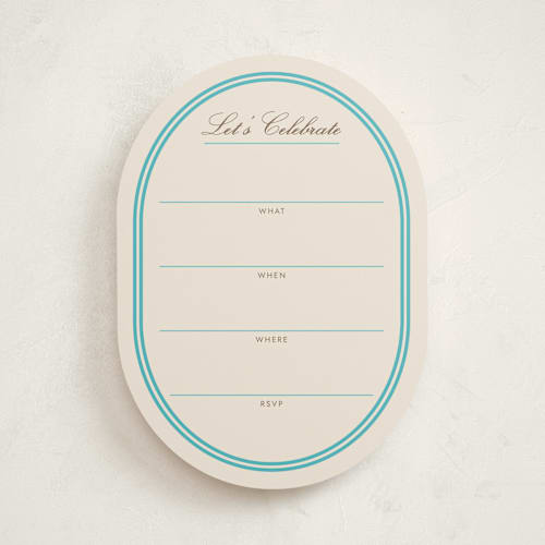 This is a costa blank hosting stationery with standard by Megan Davis called bocce printing on signature in standard