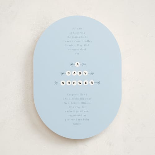 This is a aqua baby shower invitations with standard by Baumbirdy called mom era printing on signature in standard