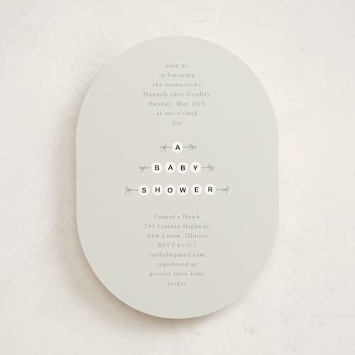 This is a cloud baby shower invitations with standard by Baumbirdy called mom era printing on signature in standard