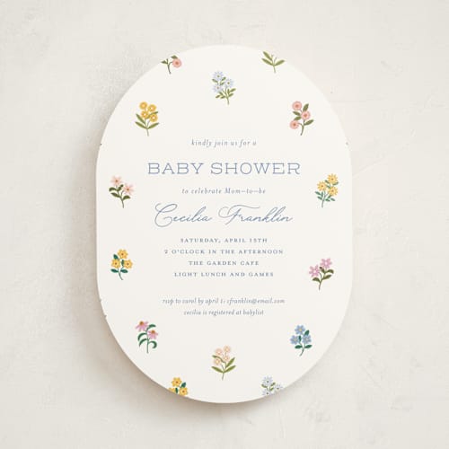 This is a wildflower baby shower invitations with standard by Paper Raven Co. called sweetie printing on signature in standard