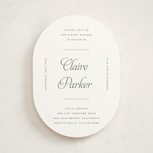 This is a ash baby shower invitations with standard by Carolyn MacLaren called modernne printing on signature in standard