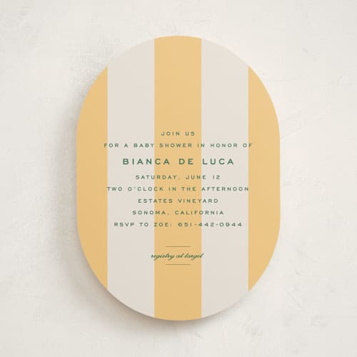 This is a sorbetto baby shower invitations with standard by Megan Davis called campania printing on signature in standard