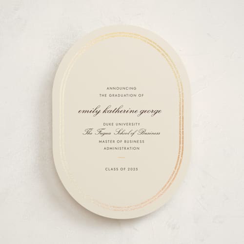 This is a melon graduation announcements with foil pressed by Megan Davis called toast the grad printing on signature in standard