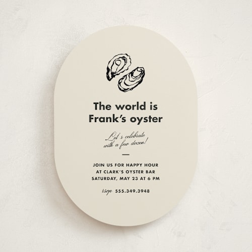 This is a caviar graduation invitations with standard by Megan Davis called oyster printing on signature in standard