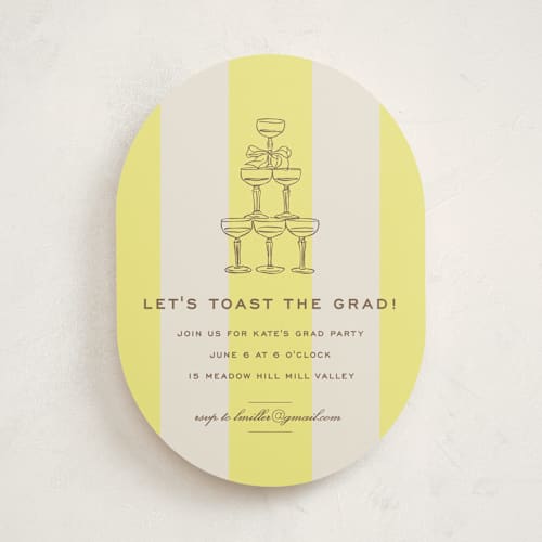 This is a limone graduation invitations with standard by Megan Davis called campania printing on signature in standard