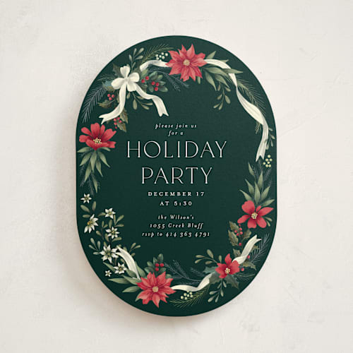 This is a forest holiday party invitations with standard by Chris Griffith called a holiday party printing on signature in standard