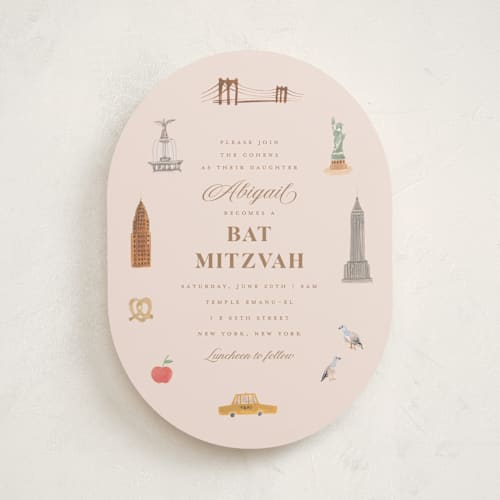This is a petal bar mitzvah bat mitzvah invitations with standard by Teju Reval called painted nyc printing on signature in standard