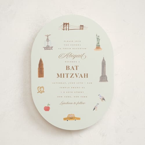This is a forest bar mitzvah bat mitzvah invitations with standard by Teju Reval called painted nyc printing on signature in standard