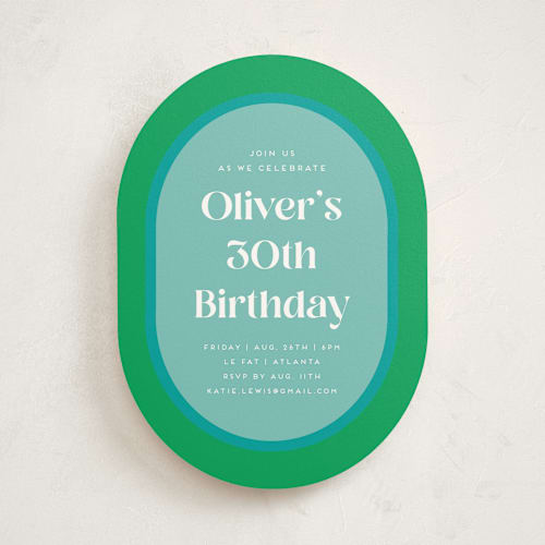 This is a lawn party invitations with standard by Morgan Kendall called martini printing on signature in standard